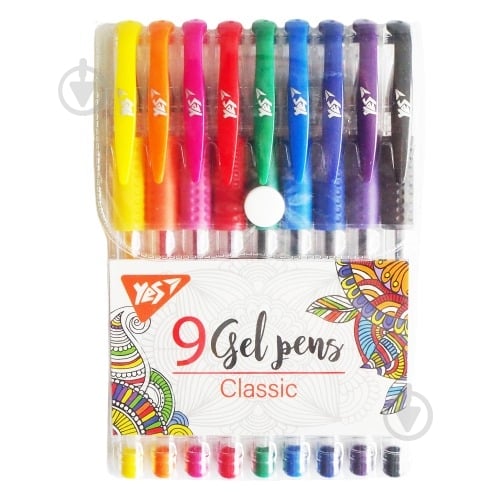 Набір ручок гелевих YES Classic 9 шт (5056574429285) - фото 1