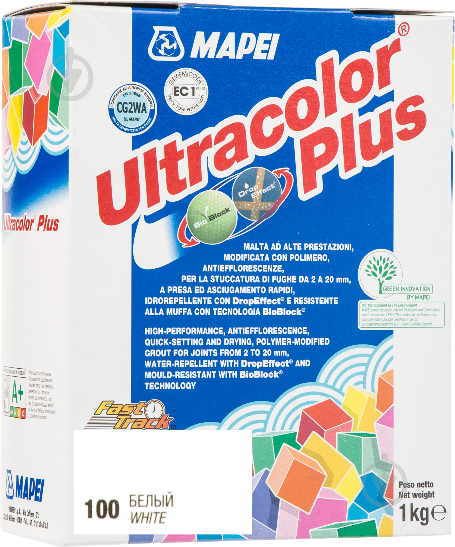 Фуга Mapei Ultracolor Plus 100 1 кг білий - фото 1 Фуга Mapei Ultracolor Plus 100 1 кг білий - фото 1