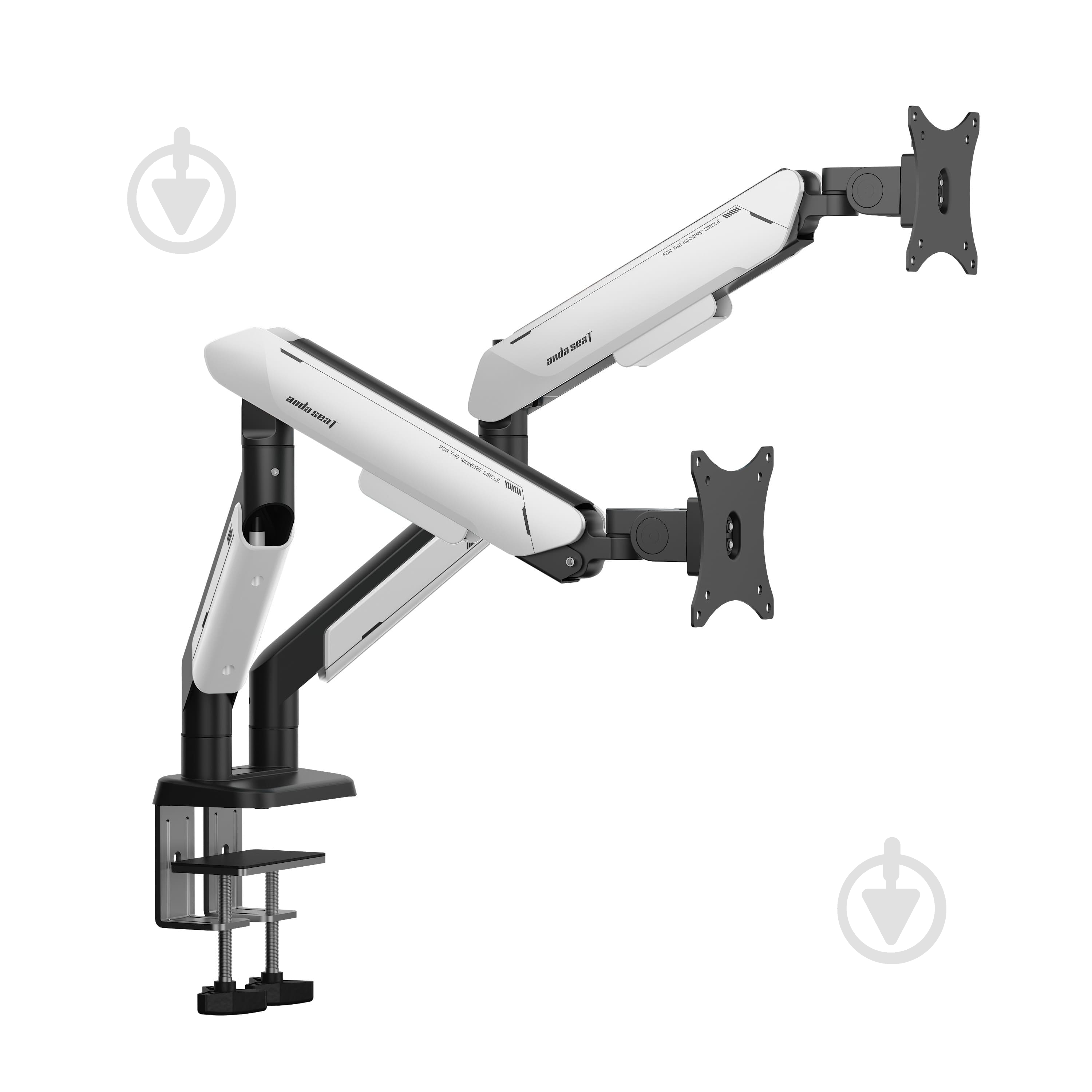 Крепление для монитора Anda Seat Stealth PRO II Duo поворотно-наклонные 17"-42" черный с белым - фото 2 Крепление для монитора Anda Seat Stealth PRO II Duo поворотно-наклонные 17"-42" черный с белым - фото 2