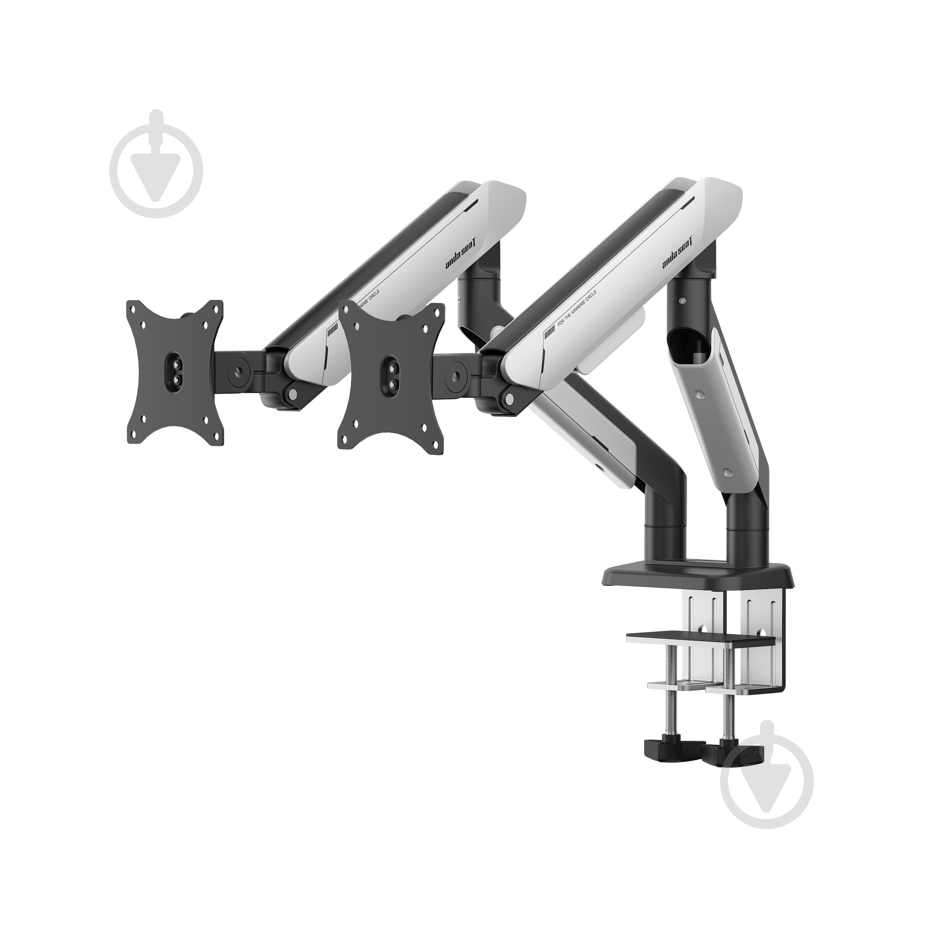 Крепление для монитора Anda Seat Stealth PRO II Duo поворотно-наклонные 17"-42" черный с белым - фото 4 Крепление для монитора Anda Seat Stealth PRO II Duo поворотно-наклонные 17"-42" черный с белым - фото 4