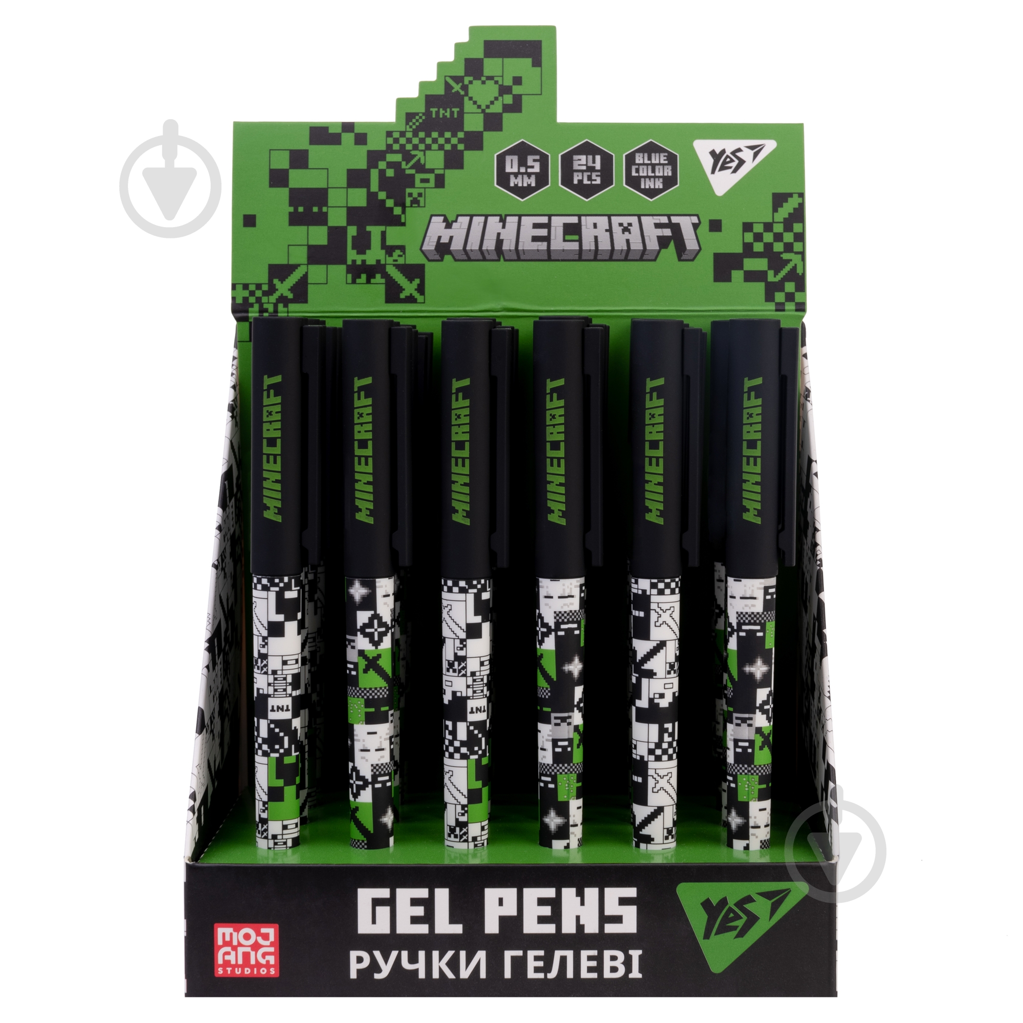 Ручка гелевая YES Minecraft 0,5 мм синяя - фото 2 Ручка гелевая YES Minecraft 0,5 мм синяя - фото 2