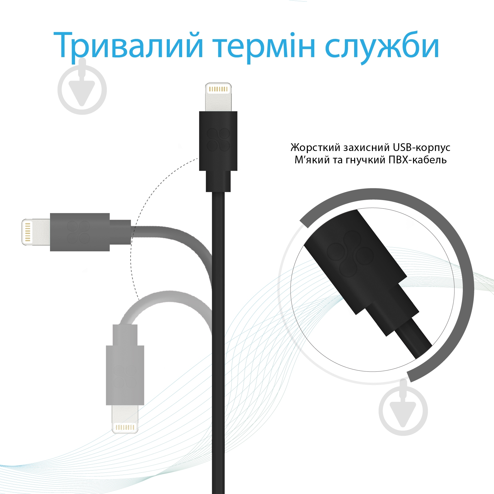 Кабель Promate LinkMate-LT Lightning-USB 1,2 м черный (linkmate-lt.black) - фото 9