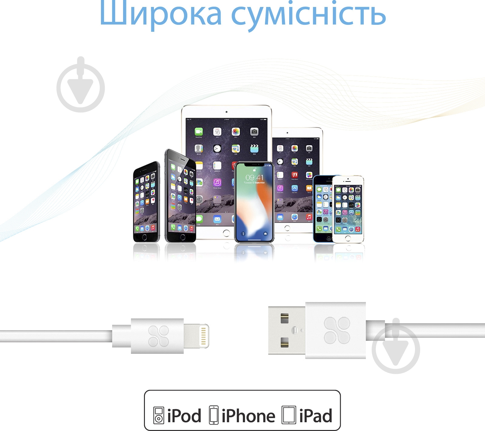 Кабель Promate 1,2 м черный (linkmate-lt.white) - фото 3