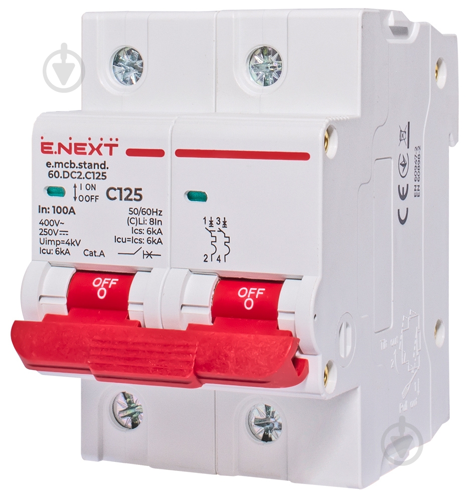 Автоматический выключатель E.NEXT e.mcb.stand.60.DC.2.C125 s002224 - фото 1
