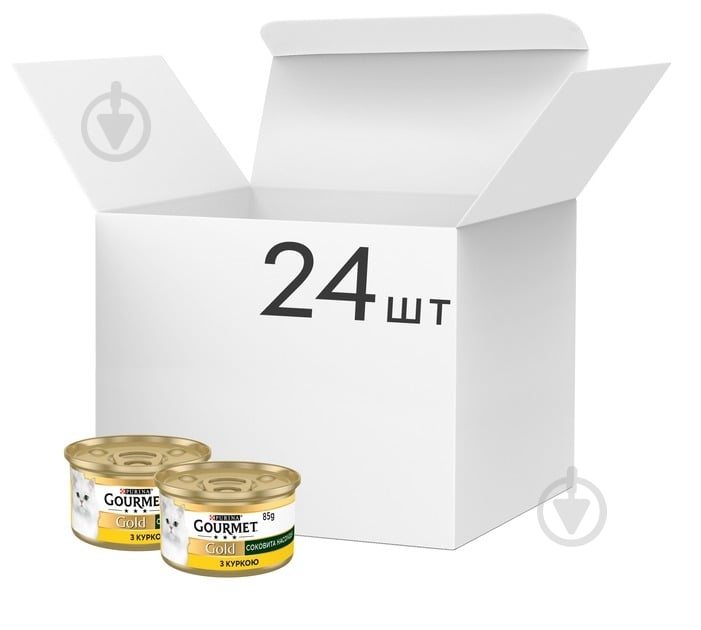 Консерва для котів Gourmet by Purina Gold Соковита насолода з куркою 24 шт. 85 г - фото 1