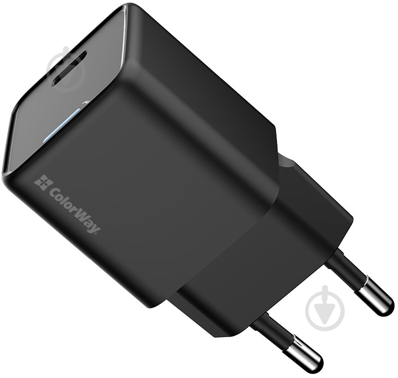 Мережевий зарядний пристрій ColorWay GaN Mini 25W PD USB-C black - фото 4 Мережевий зарядний пристрій ColorWay GaN Mini 25W PD USB-C black - фото 4