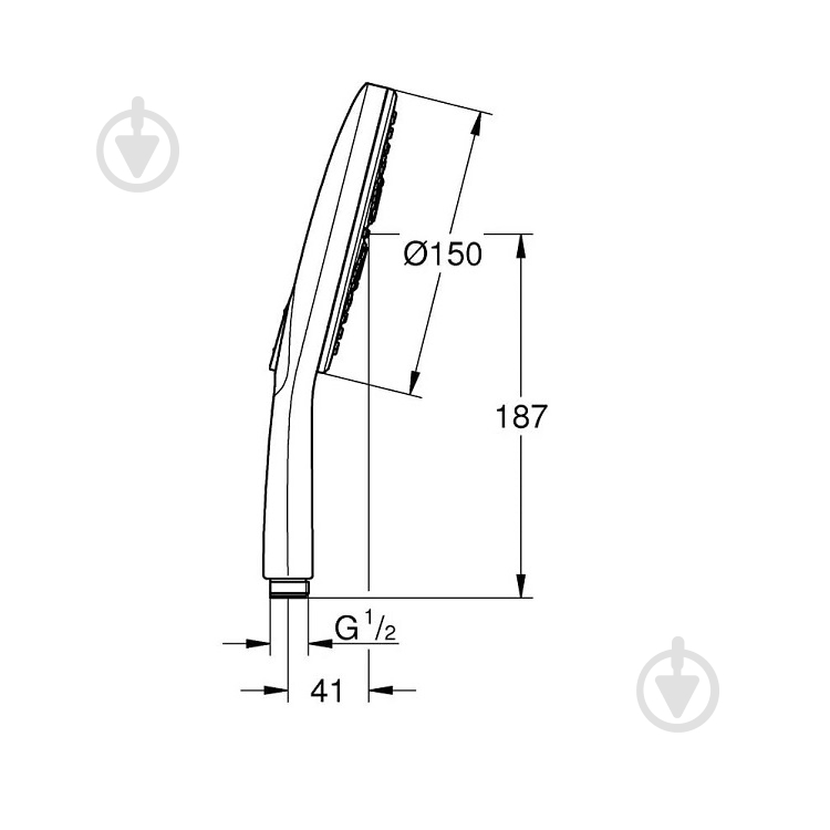 Ручной душ Grohe Vitalio SmAct Cube 150 9,5 л - фото 6 Ручной душ Grohe Vitalio SmAct Cube 150 9,5 л - фото 6