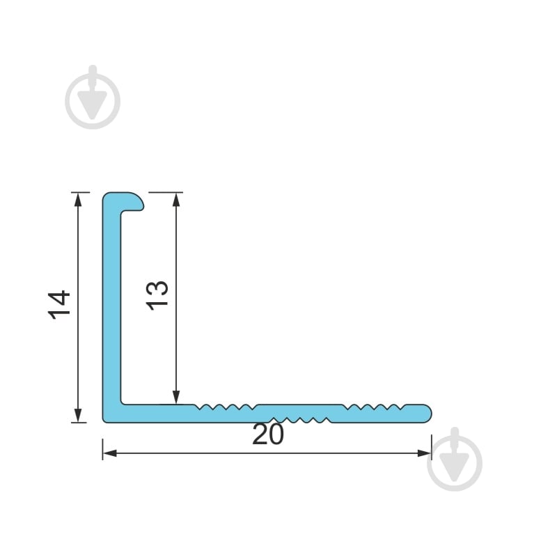 Уголок для плитки Braz Line алюминий BLB-5403-75-9017-K.27 2,7 м черный - фото 2