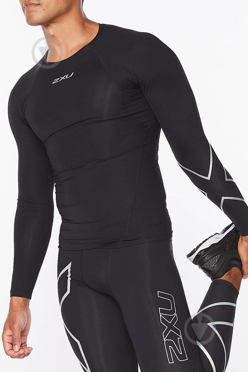 Футболка Core Compression Long Sleeve MA6398a_BLK/SIL р.3XL чорний - фото 2