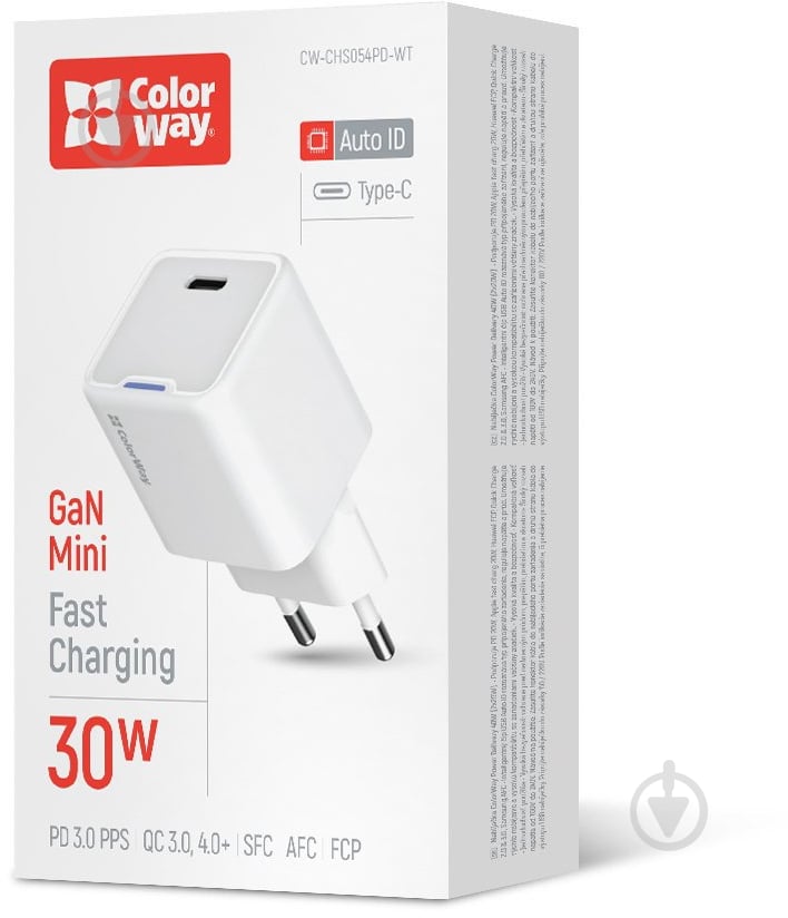 Сетевое зарядное устройство ColorWay GaN Mini 30W PD USB-C white - фото 6