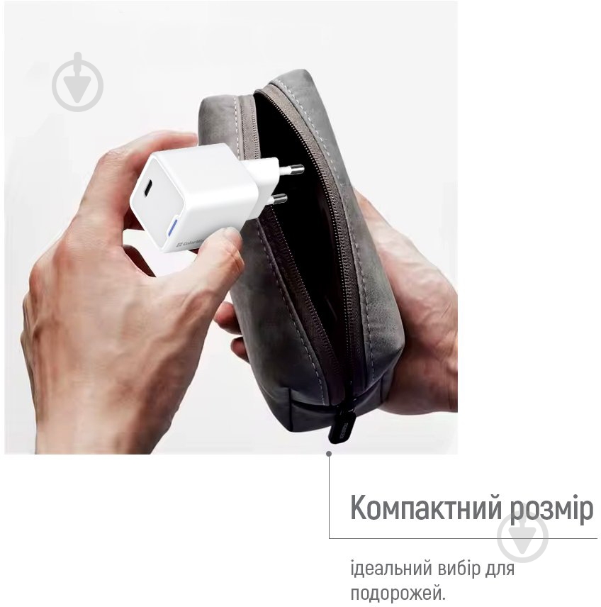 Сетевое зарядное устройство ColorWay GaN Mini 30W PD USB-C white - фото 12