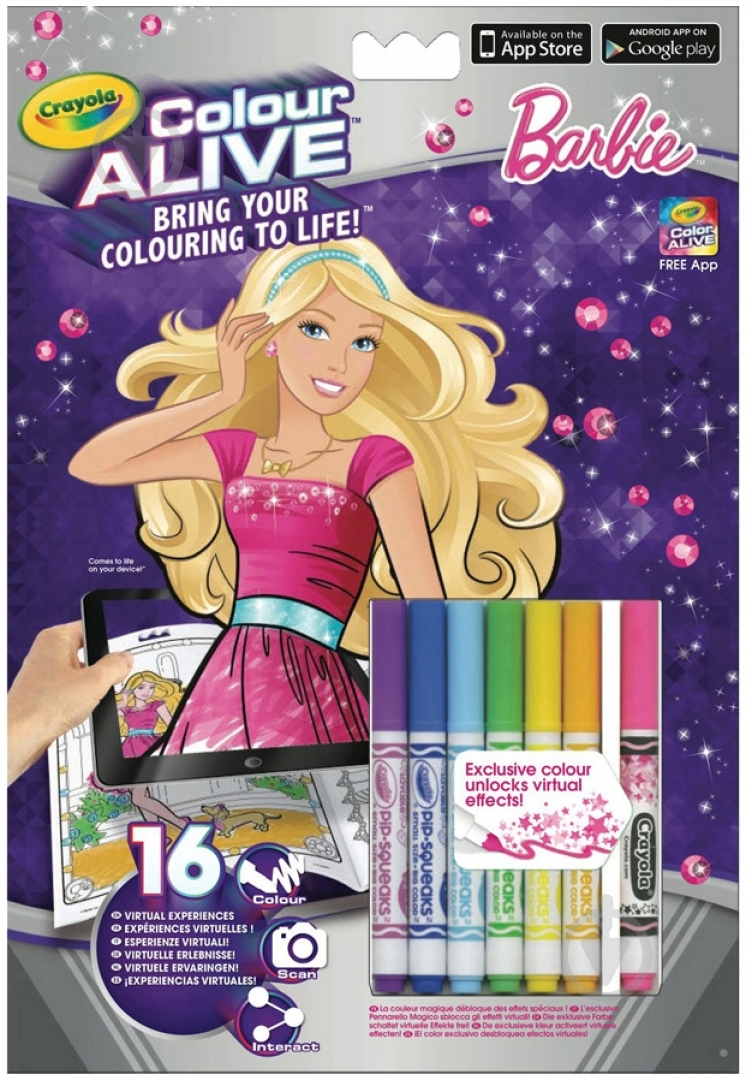 Набор Crayola Барби Книга-раскраска с фломастерами серия ColorAlive 4+ 0071662510497 - фото 1