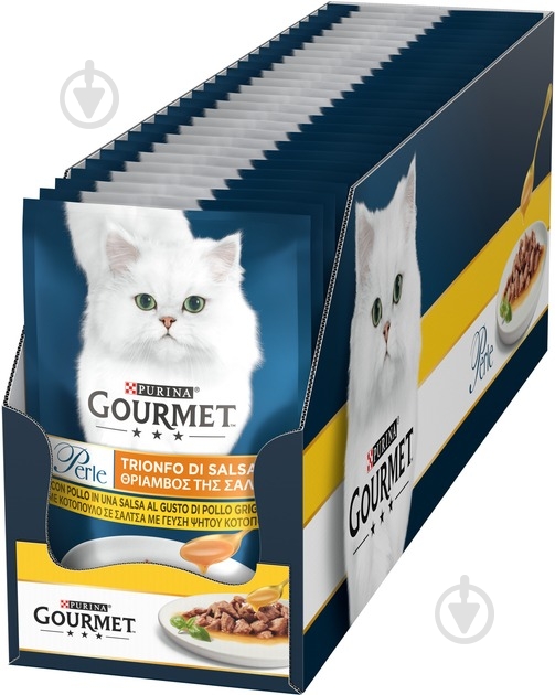 Корм вологий для котів Gourmet by Purina Perle Mini Fillets з куркою 26 шт. 85 г - фото 1