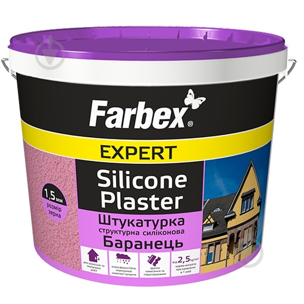 Декоративная штукатурка барашек Farbex 18 кг белый - фото 1