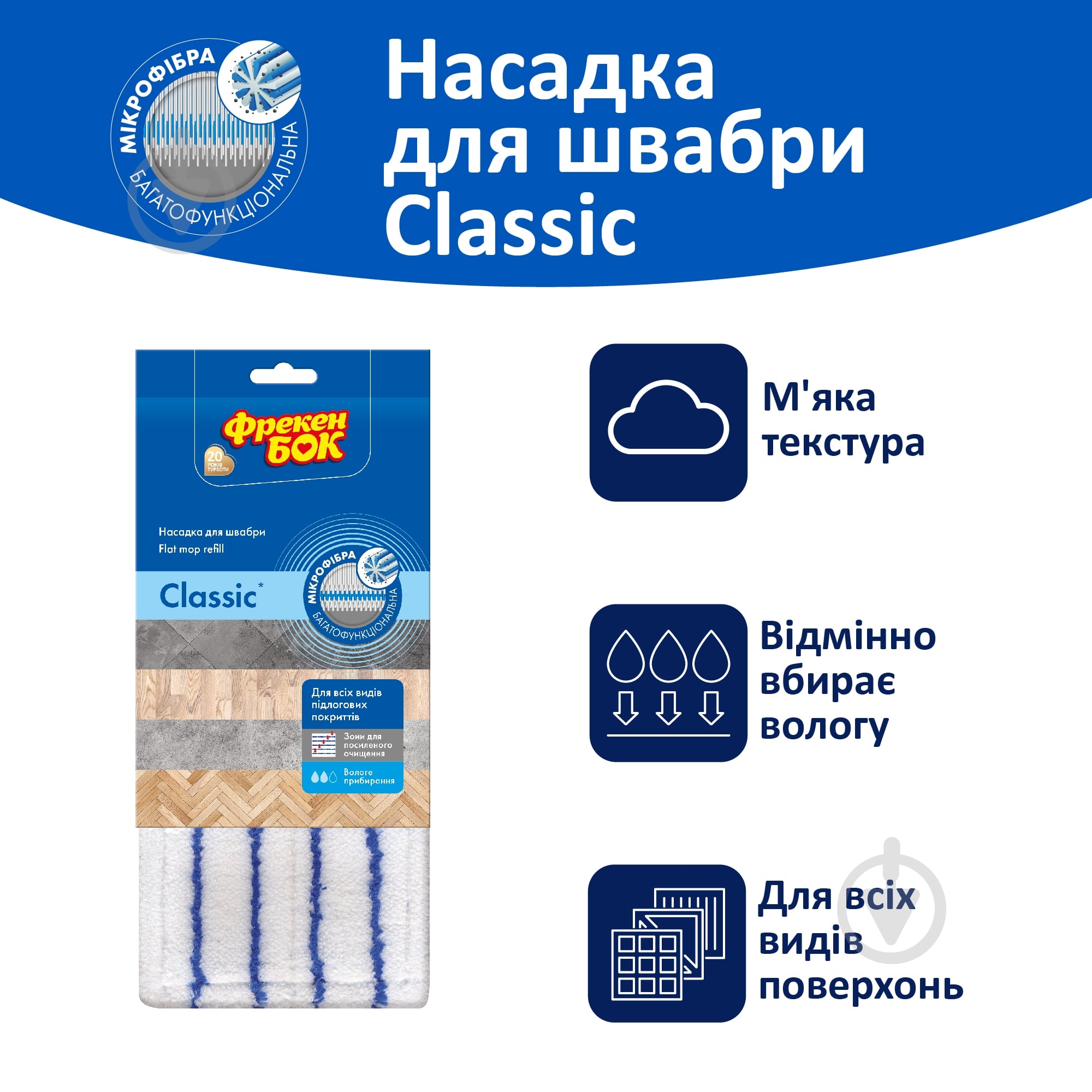 Сменная насадка к швабре Фрекен Бок Classic 13 см - фото 2