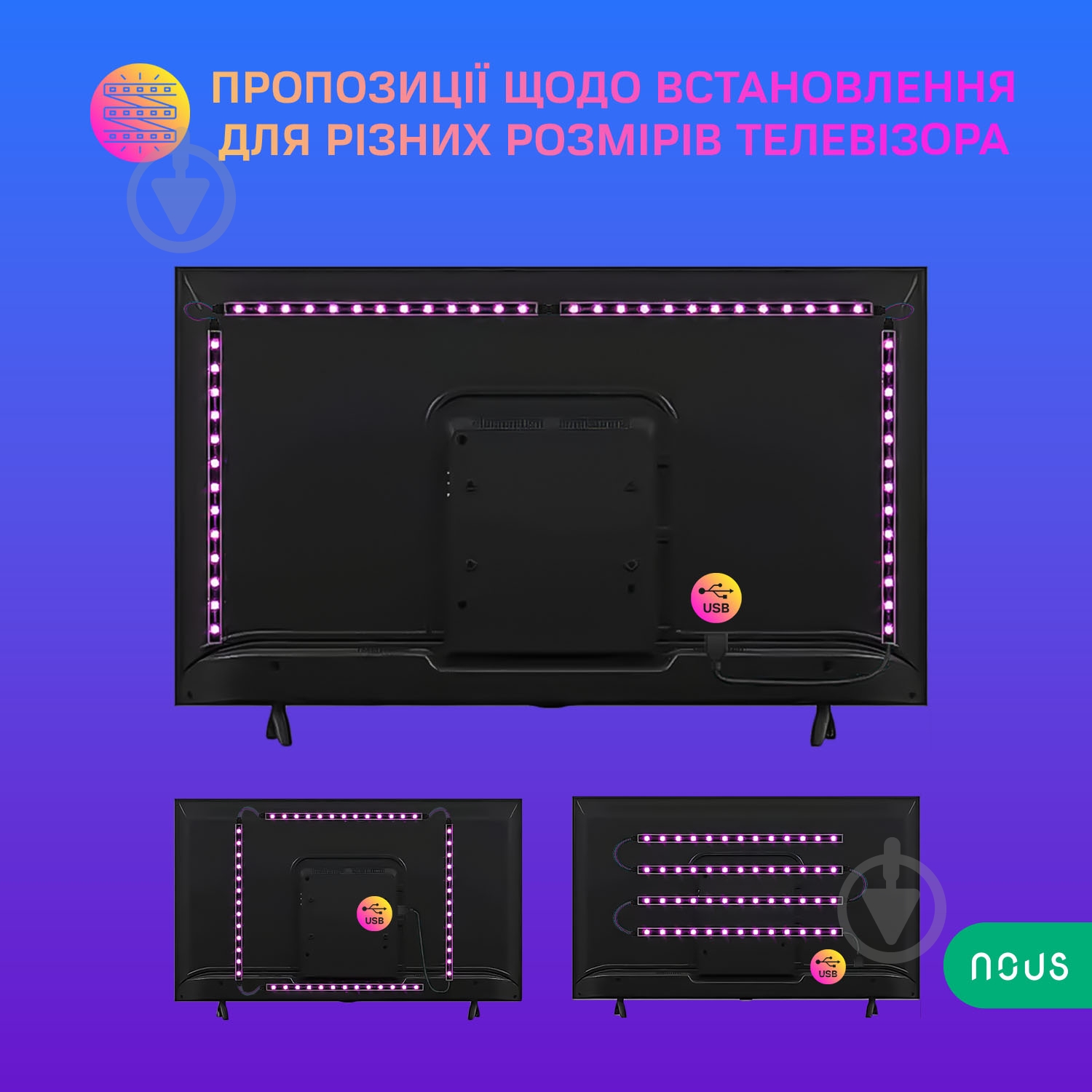 Лента светодиодная Nous F7 2 м RGB bluetoth - фото 6