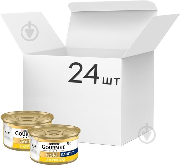 Консерва для котів Gourmet by Purina Gold паштет з куркою 24 шт. 85 г - фото 1