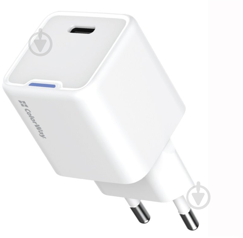 Сетевое зарядное устройство ColorWay GaN Mini 35W PD Port PPS USB-C белый (CW-CHS056PD-WT) - фото 6