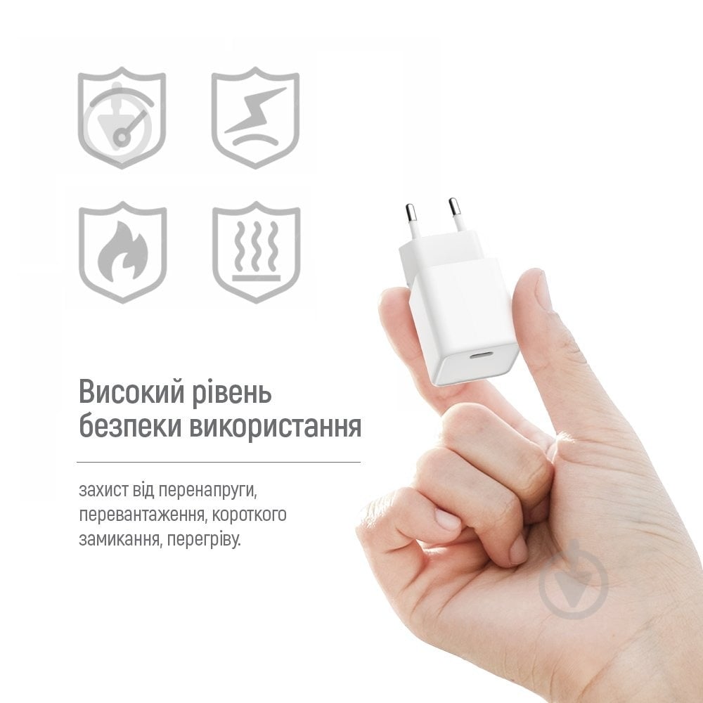 Сетевое зарядное устройство ColorWay GaN Mini 35W PD Port PPS USB-C белый (CW-CHS056PD-WT) - фото 7