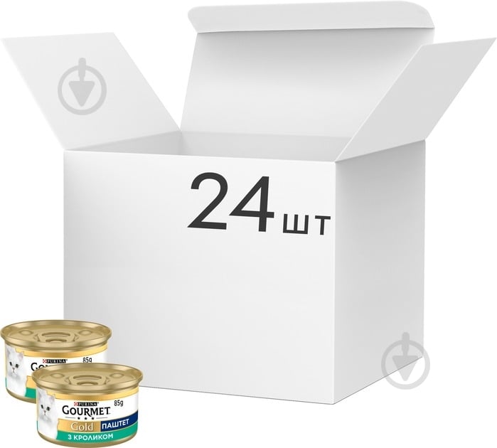 Консерва для котів Gourmet by Purina Gold паштет з кроликом 24 шт. 85 г - фото 1