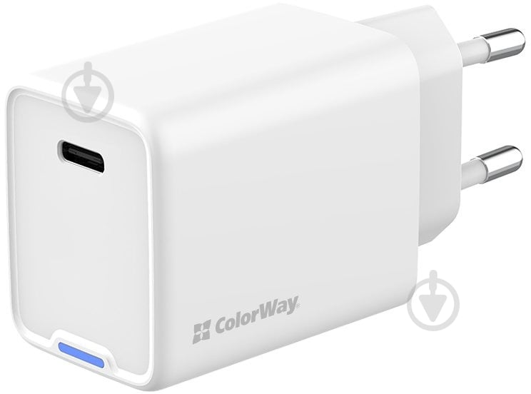 Сетевое зарядное устройство ColorWay GaN Mini 45W PD Port PPS USB-C белый (CW-CHS057PD-WT) - фото 1