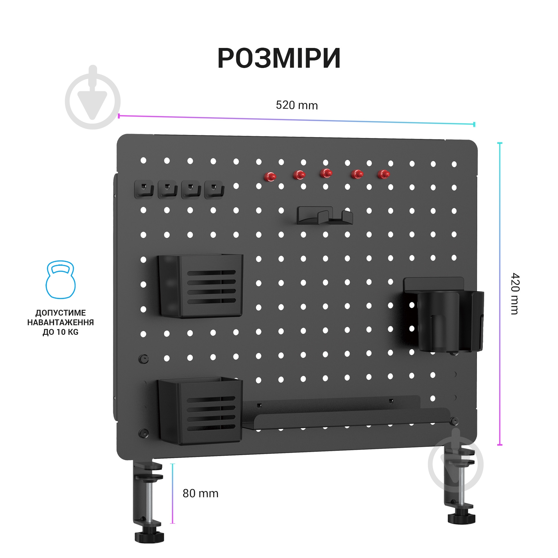 Полка-органайзер настольная OfficePro DO1090B Black - фото 8