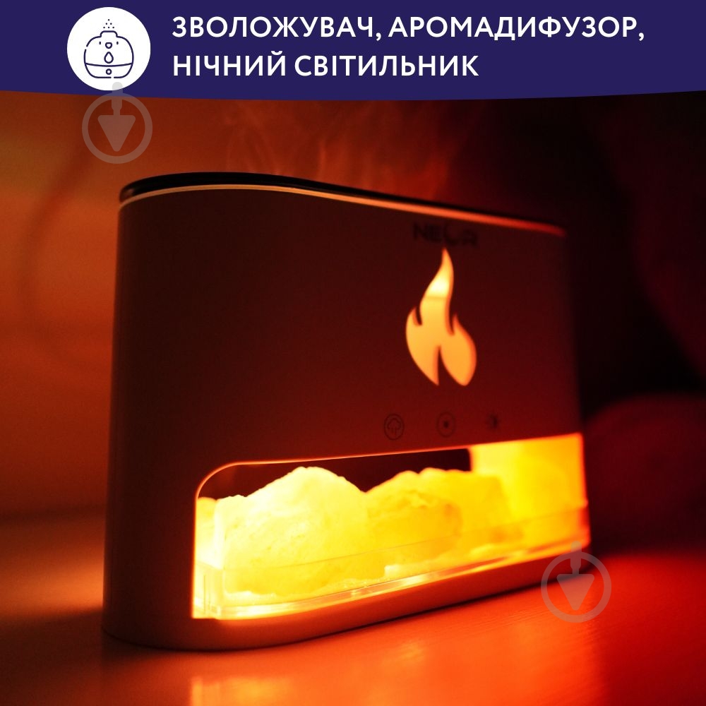 Увлажнитель воздуха NEOR FLAME AROMA 25ML10 WT - фото 2
