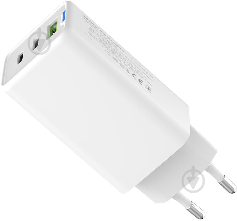 Сетевое зарядное устройство ColorWay GaN Mini 65W PD Port PPS USB (USB-2C1A) белый (CW-CHS058PD-WT) - фото 5