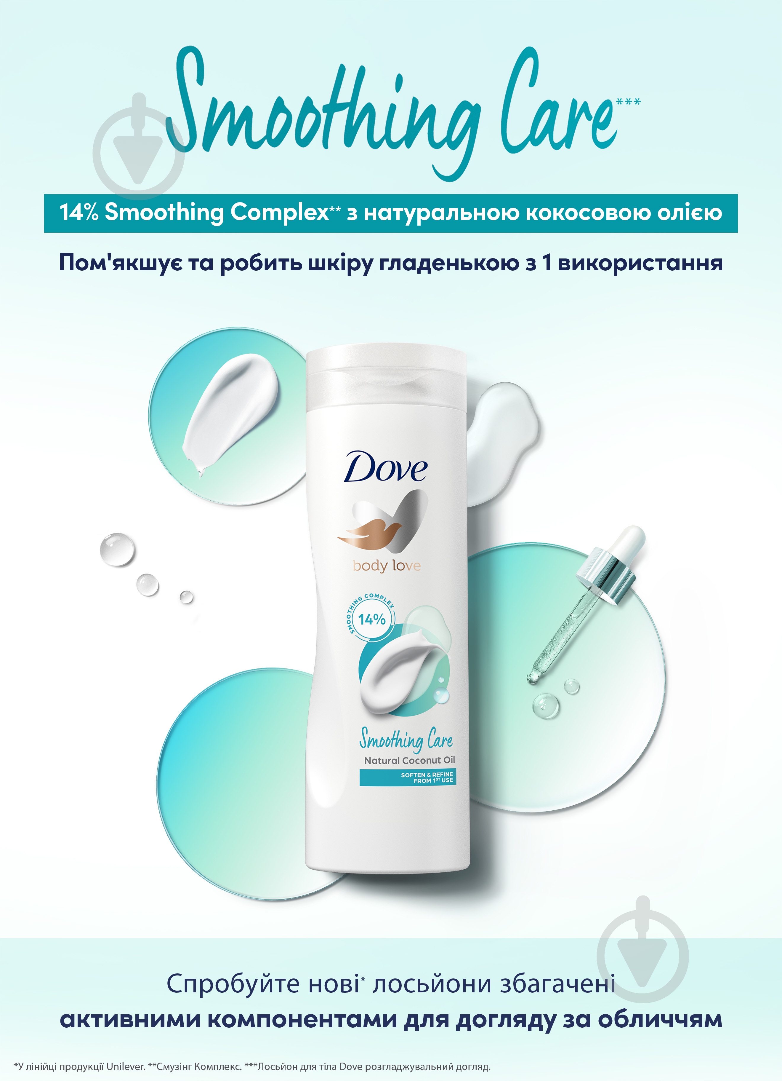 Лосьон для тела Dove Разглаживание с кокосовым маслом 400 мл - фото 1