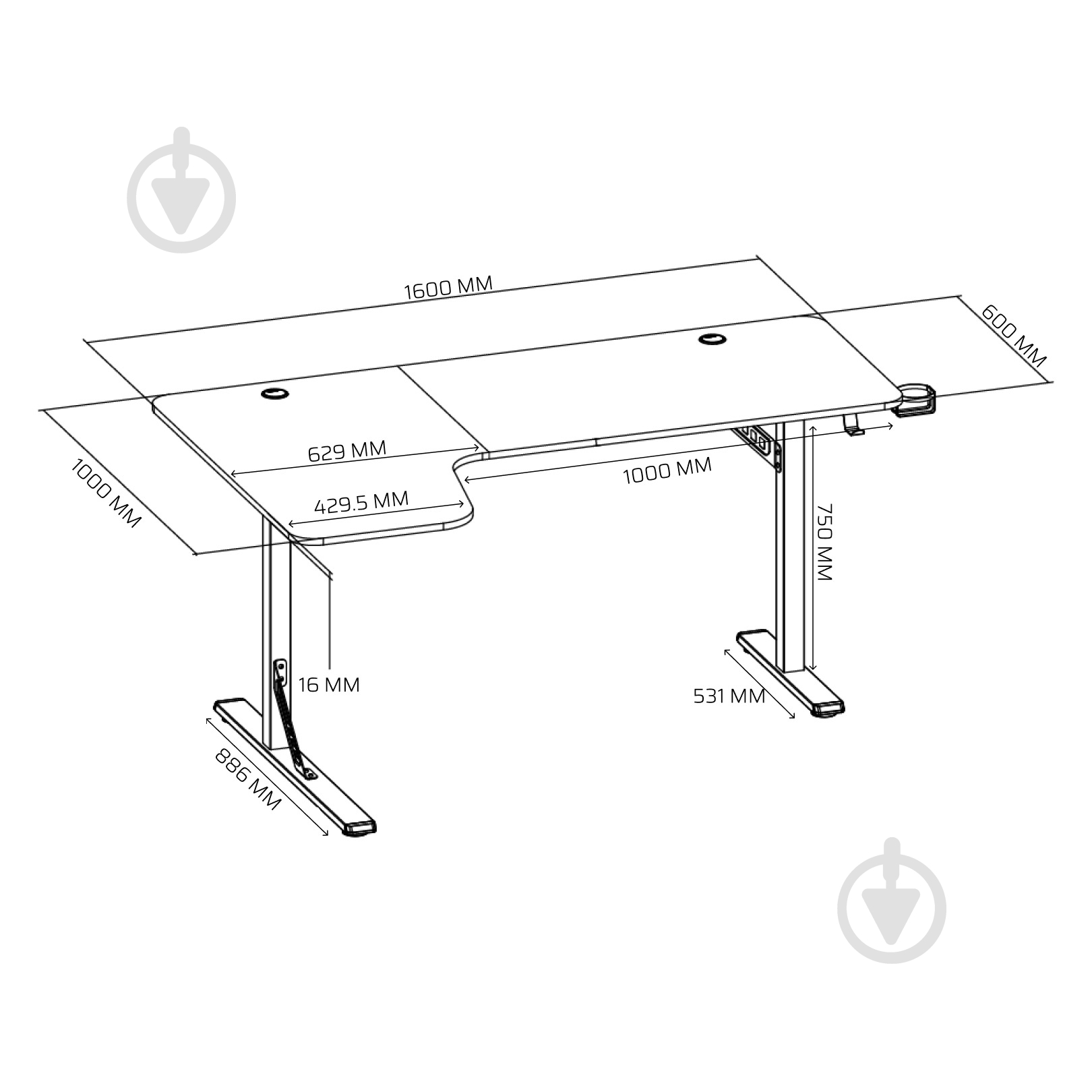 Стол компьютерный GamePro GDC216W White - фото 15