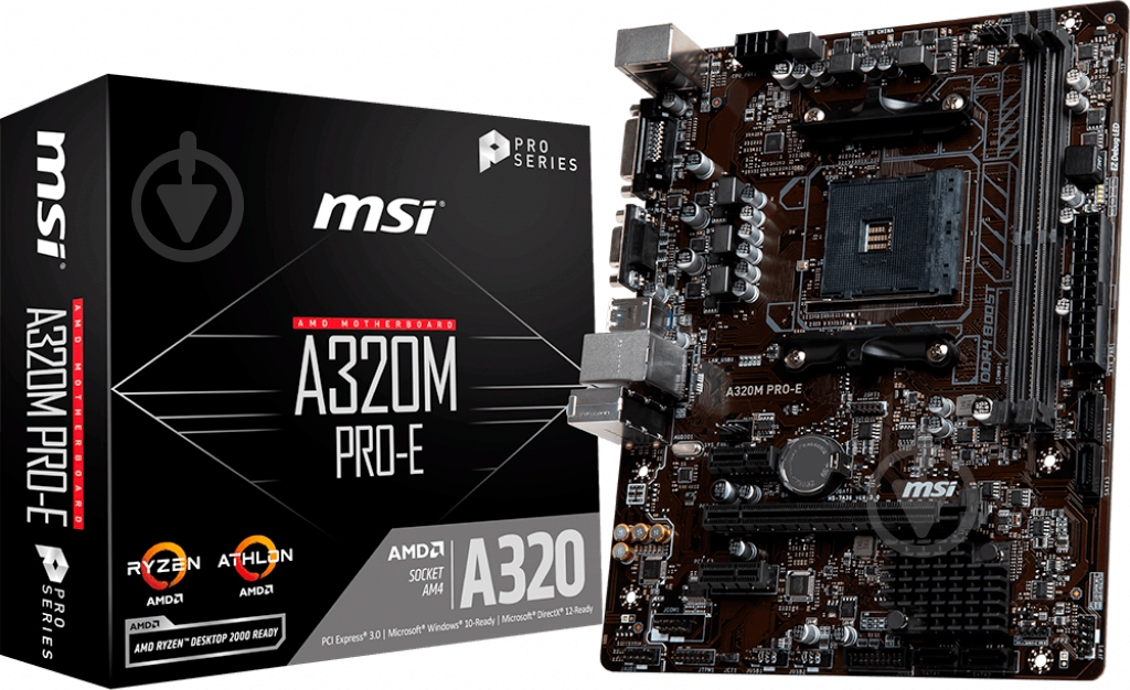 Материнская плата MSI A320M PRO-E (Socket AM4, AMD A320, mirco ATX) - фото 6