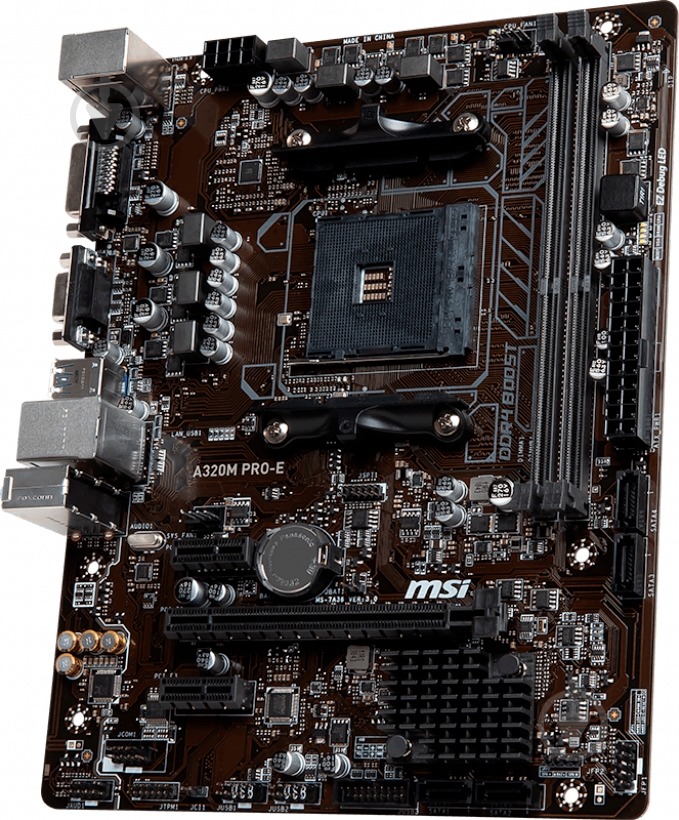 Материнская плата MSI A320M PRO-E (Socket AM4, AMD A320, mirco ATX) - фото 1