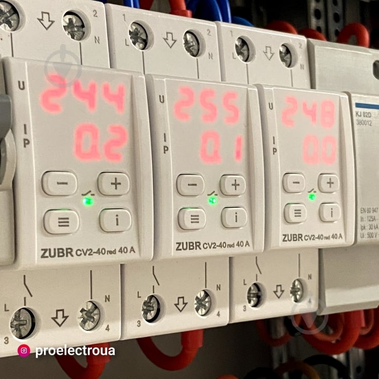 Реле напряжения ZUBR CV2-50 red с контролем тока (50 А, 11 000 ВА) - фото 6