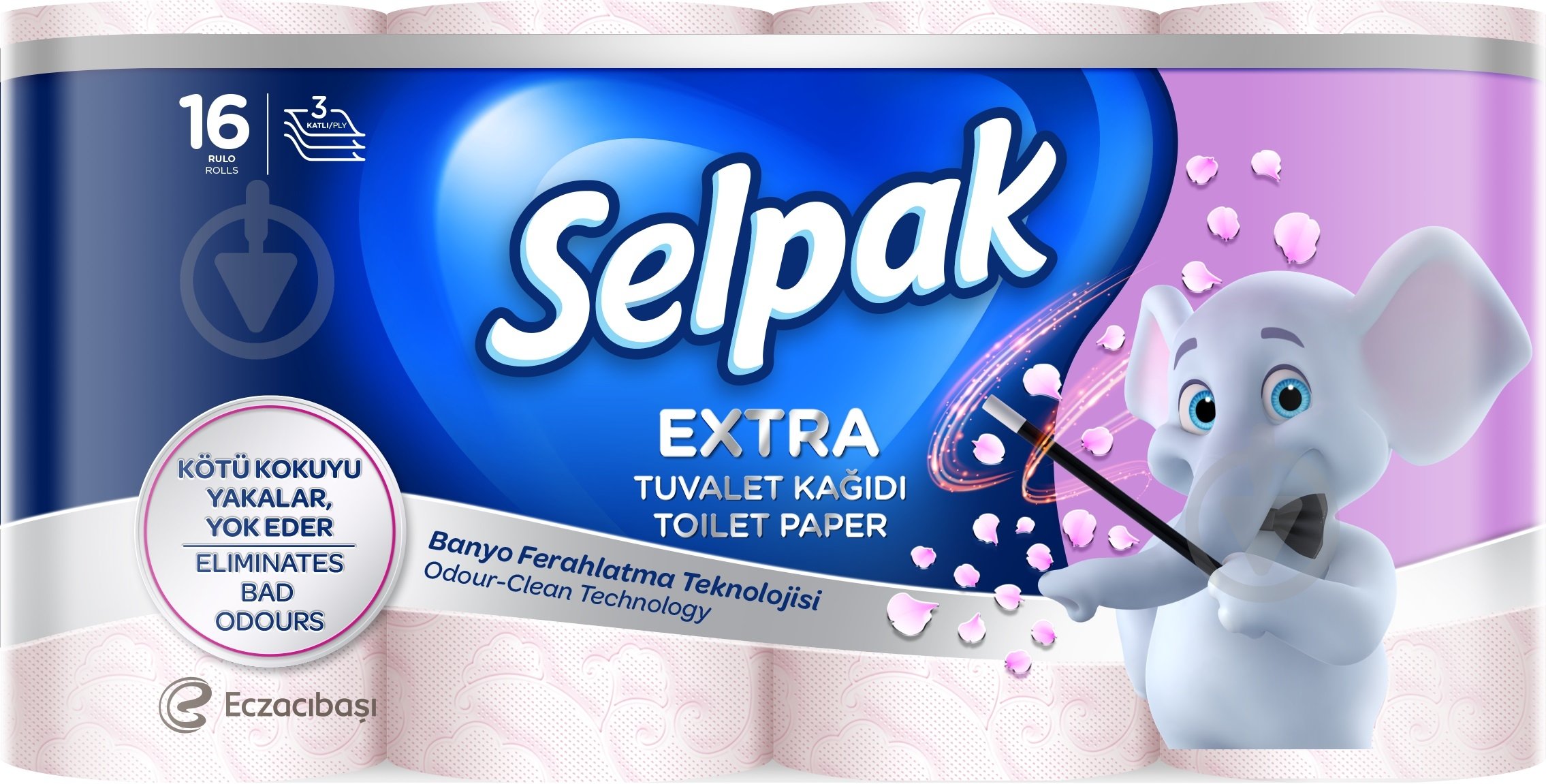 Туалетний папір Selpak Extra білий тришаровий 16 шт. - фото 1