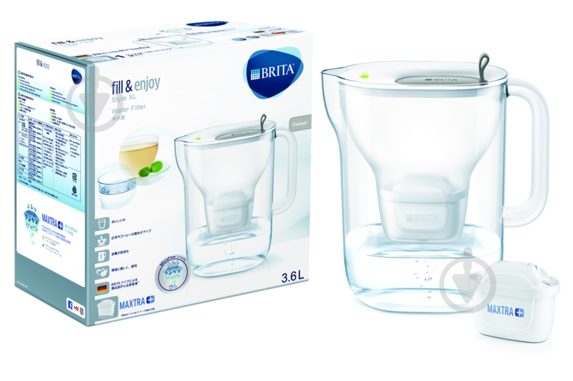 Фильтр-кувшин BRITA Style XL Maxtra + серый - фото 1
