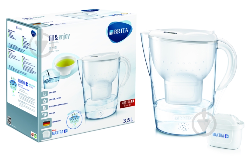 Фильтр-кувшин BRITA Marella XL Memo MX+ белый - фото 1 Фильтр-кувшин BRITA Marella XL Memo MX+ белый - фото 1