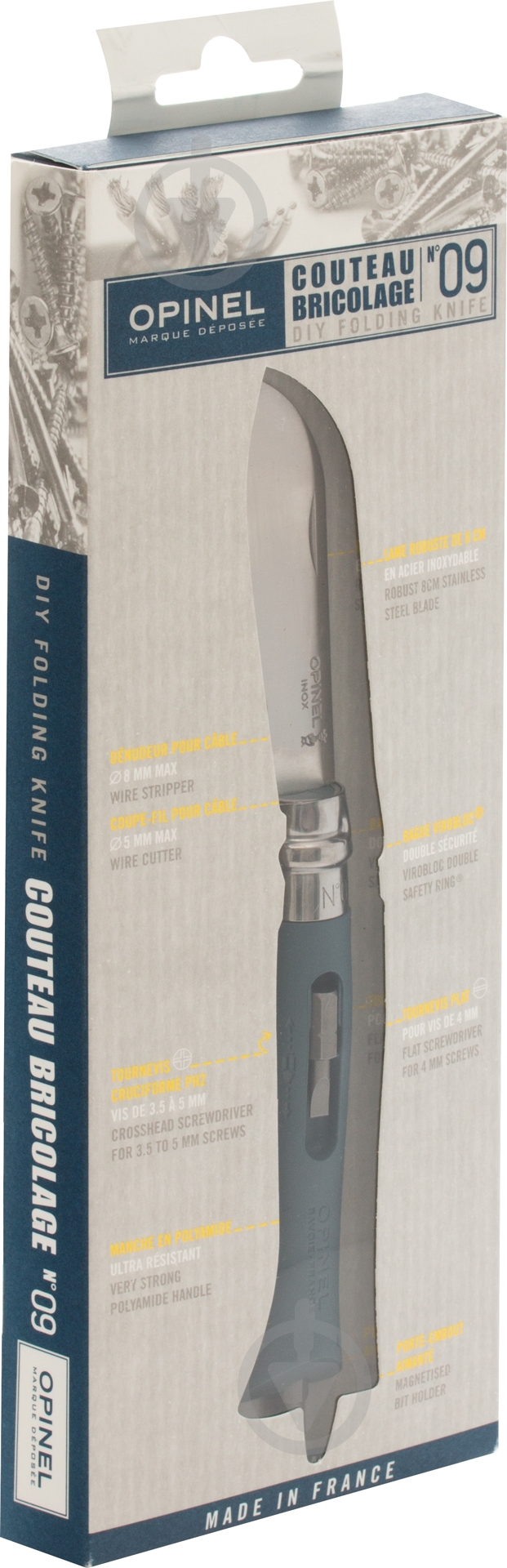 Нож Opinel №9 Diy серый 204.63.46 - фото 5 Нож Opinel №9 Diy серый 204.63.46 - фото 5