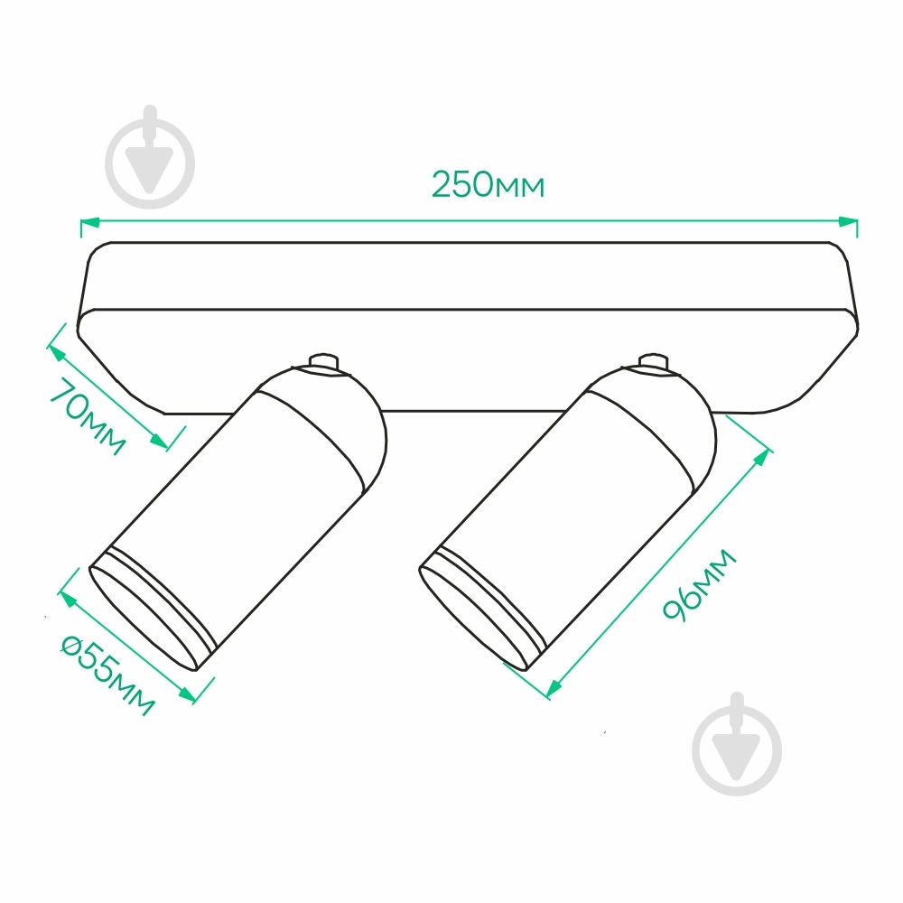 Світильник накладний поворотний ARDERO G5.3 білий ML316-2 w - фото 3
