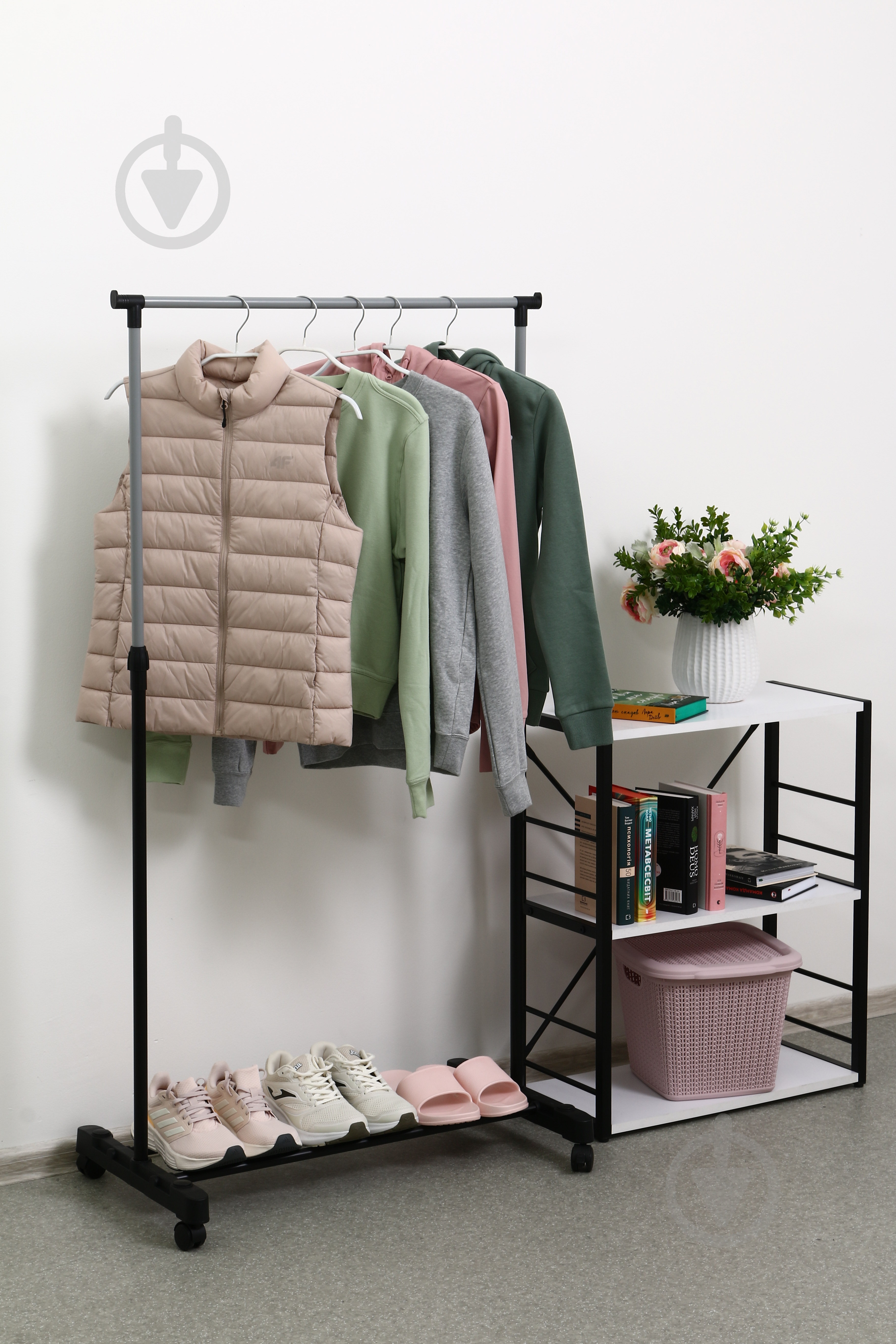 Тримач для одягу UNION HOME 800x420x950 (1650) мм одинарний пересувний на колесах чорний - фото 11