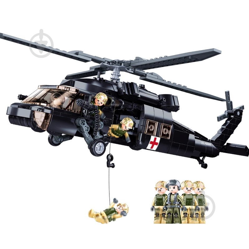 Игрушка-конструктор Sluban Model Bricks Черный ястреб M38-B1012 - фото 1