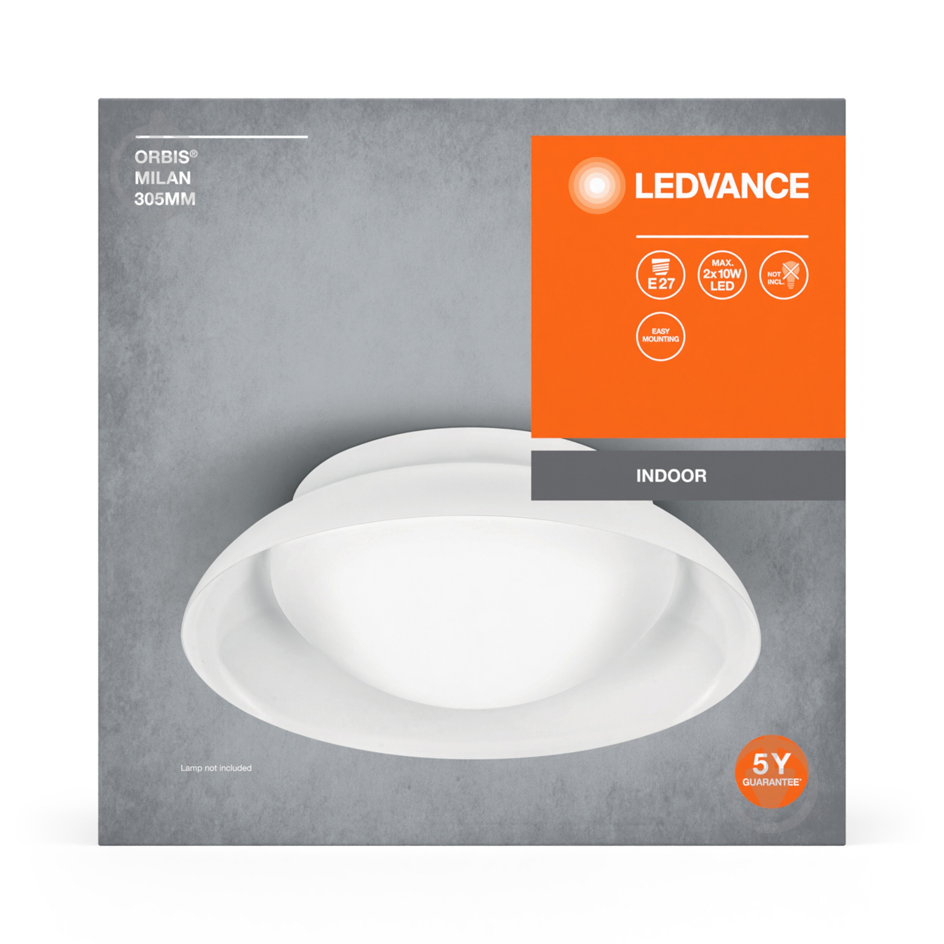 Світильник настінно-стельовий Ledvance Orbis Milan 305 мм 2XE27 WT білий - фото 8