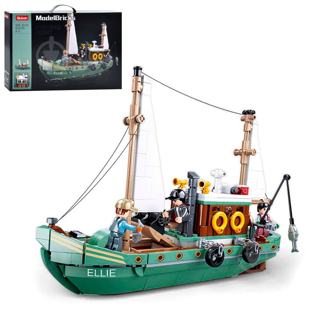Конструктор Sluban Model Bricks: Рыболовная лодка M38-B1119 - фото 1 Конструктор Sluban Model Bricks: Рыболовная лодка M38-B1119 - фото 1