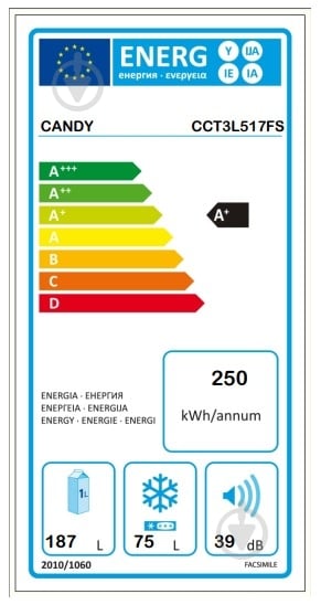 Холодильник Candy CCT3L517FS - фото 2 Холодильник Candy CCT3L517FS - фото 2