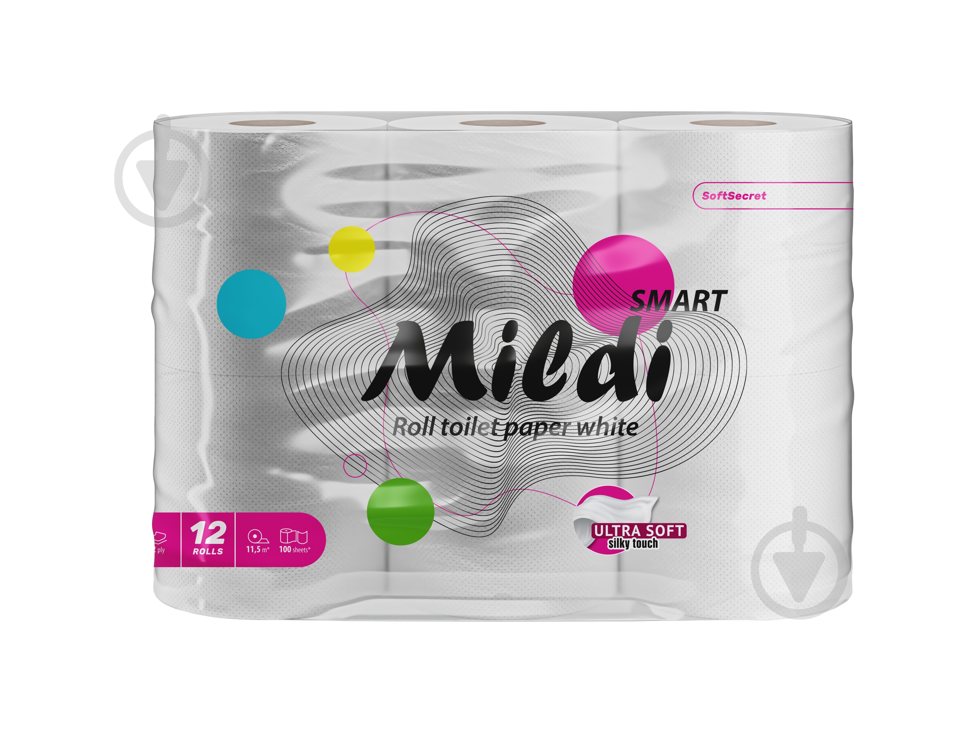 Туалетная бумага MILDI Smart двухслойная 12 шт. - фото 1 Туалетная бумага MILDI Smart двухслойная 12 шт. - фото 1