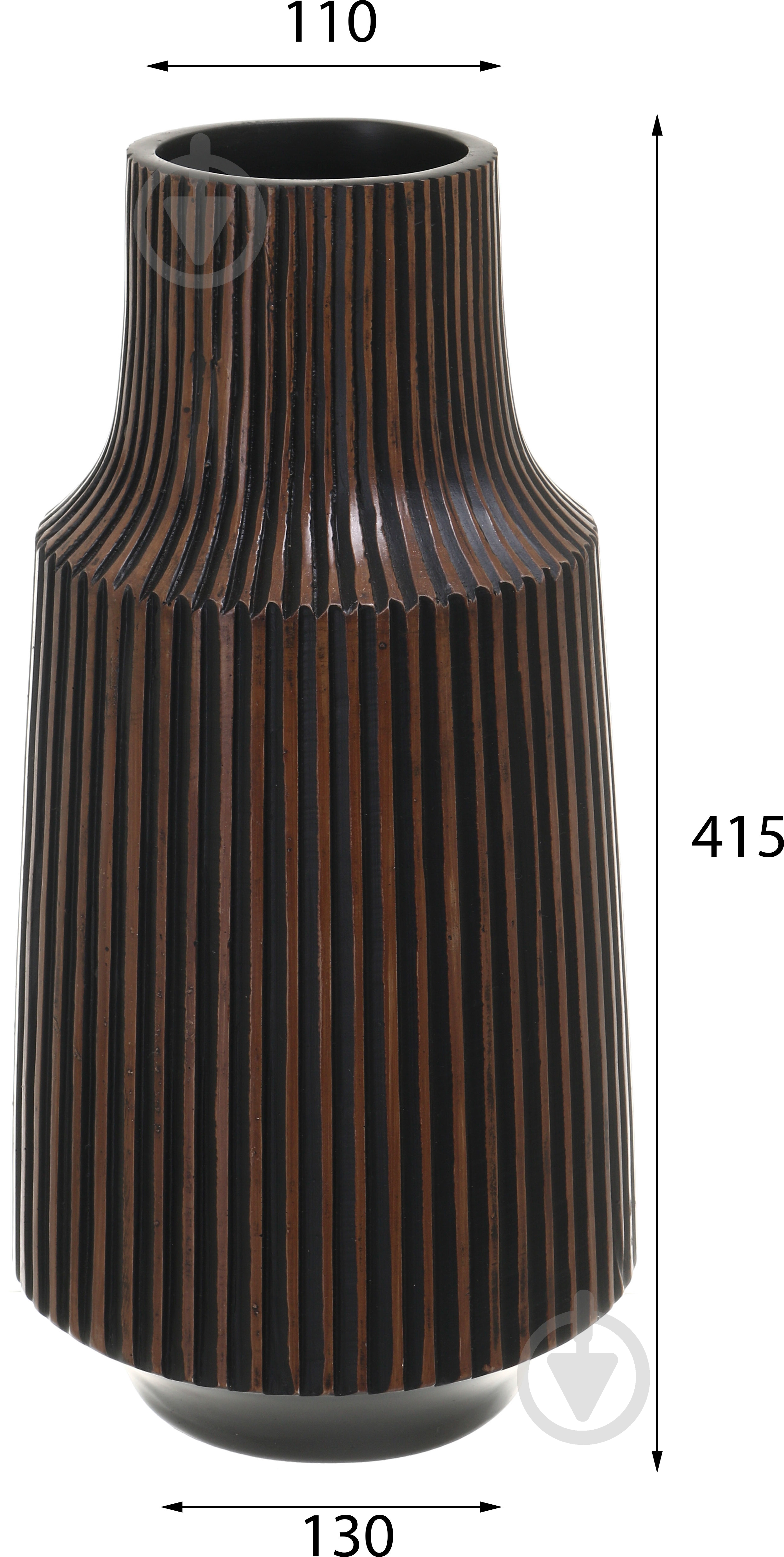 Ваза полирезиновая Design 41 см черная YZ04871BLH-1 - фото 2