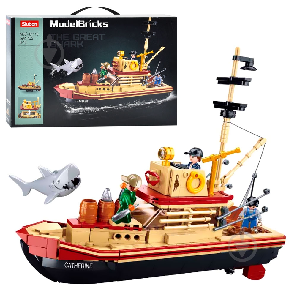 Конструктор Sluban Model Bricks Рыболовная лодка M38-B1118 - фото 1