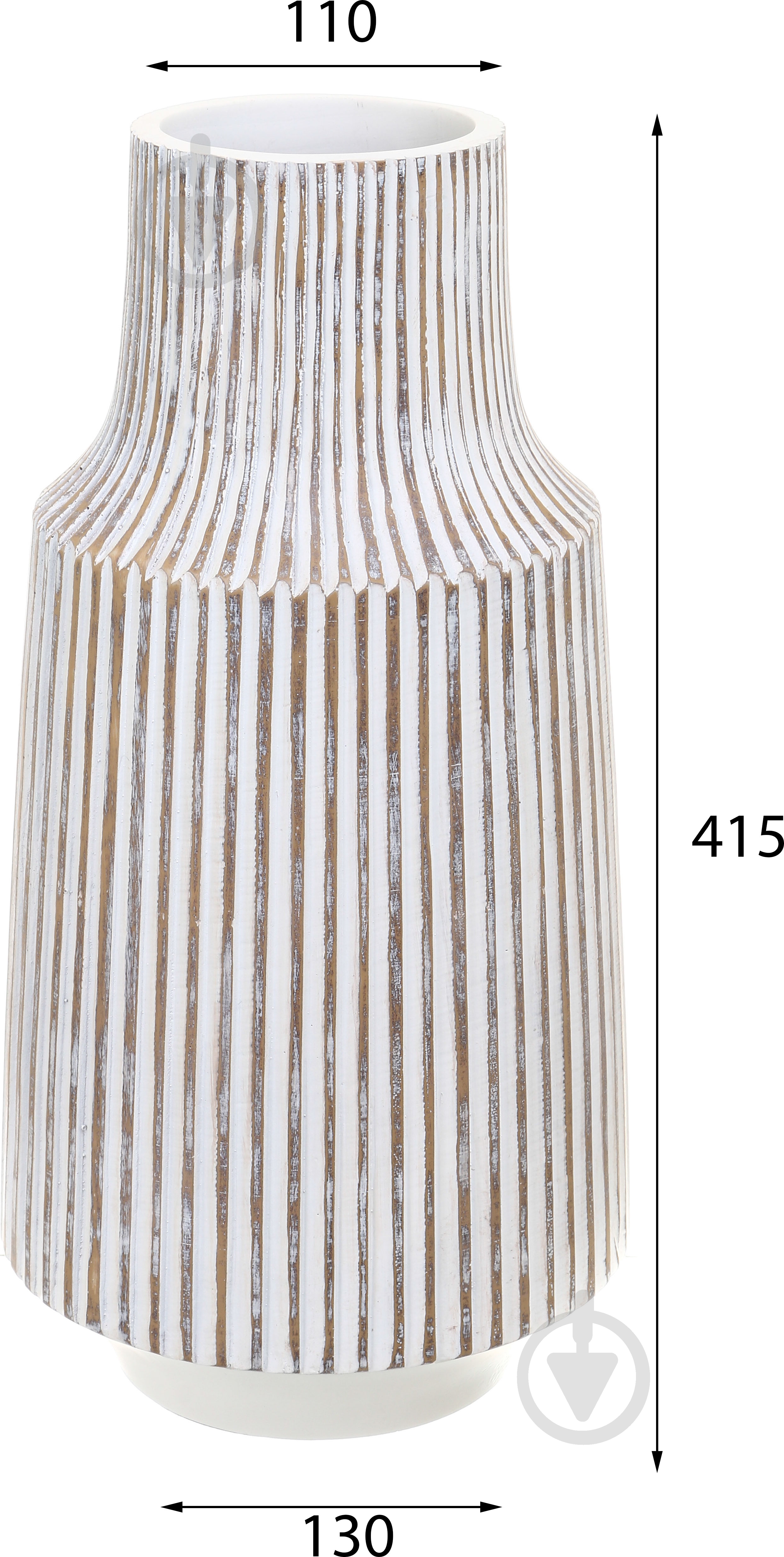 Ваза полирезиновая Design 41 см белая YZ04871W-1 - фото 2