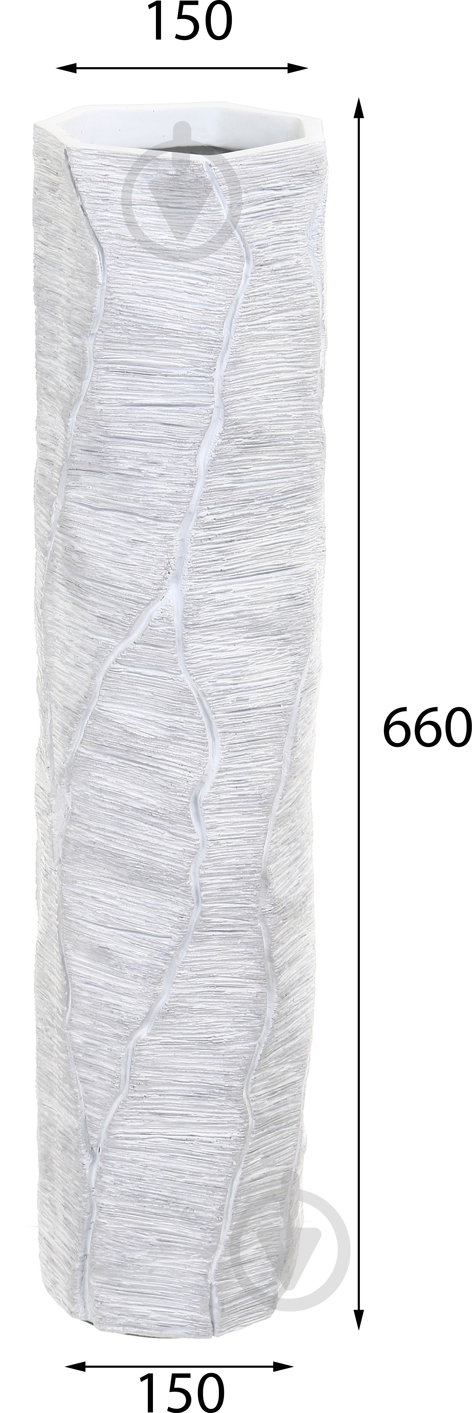 Ваза полирезиновая Stone 65,5 см белая YZ04738W-2SI - фото 2