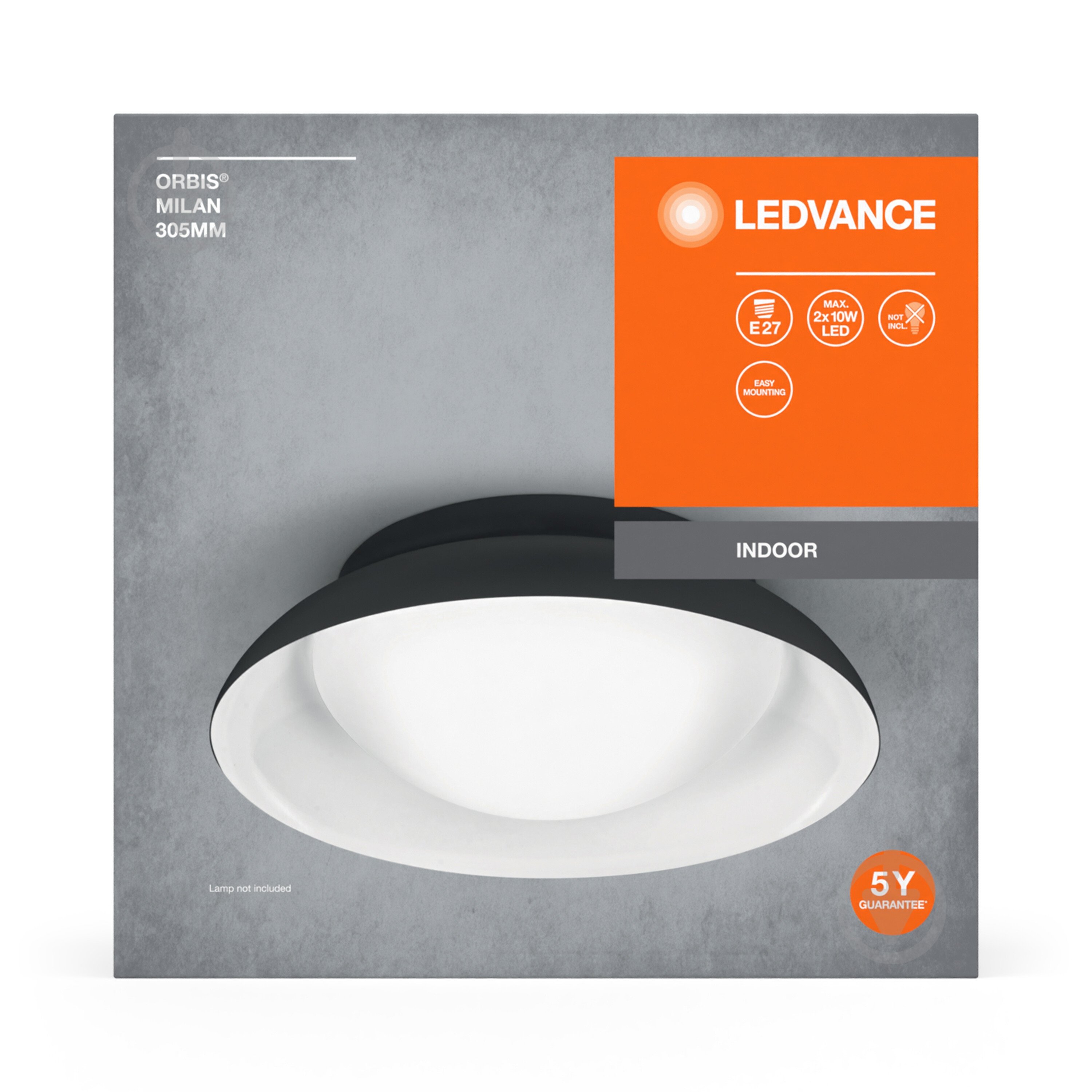 Світильник настінно-стельовий Ledvance Orbis Milan 305 мм 2XE27 BK чорний - фото 9