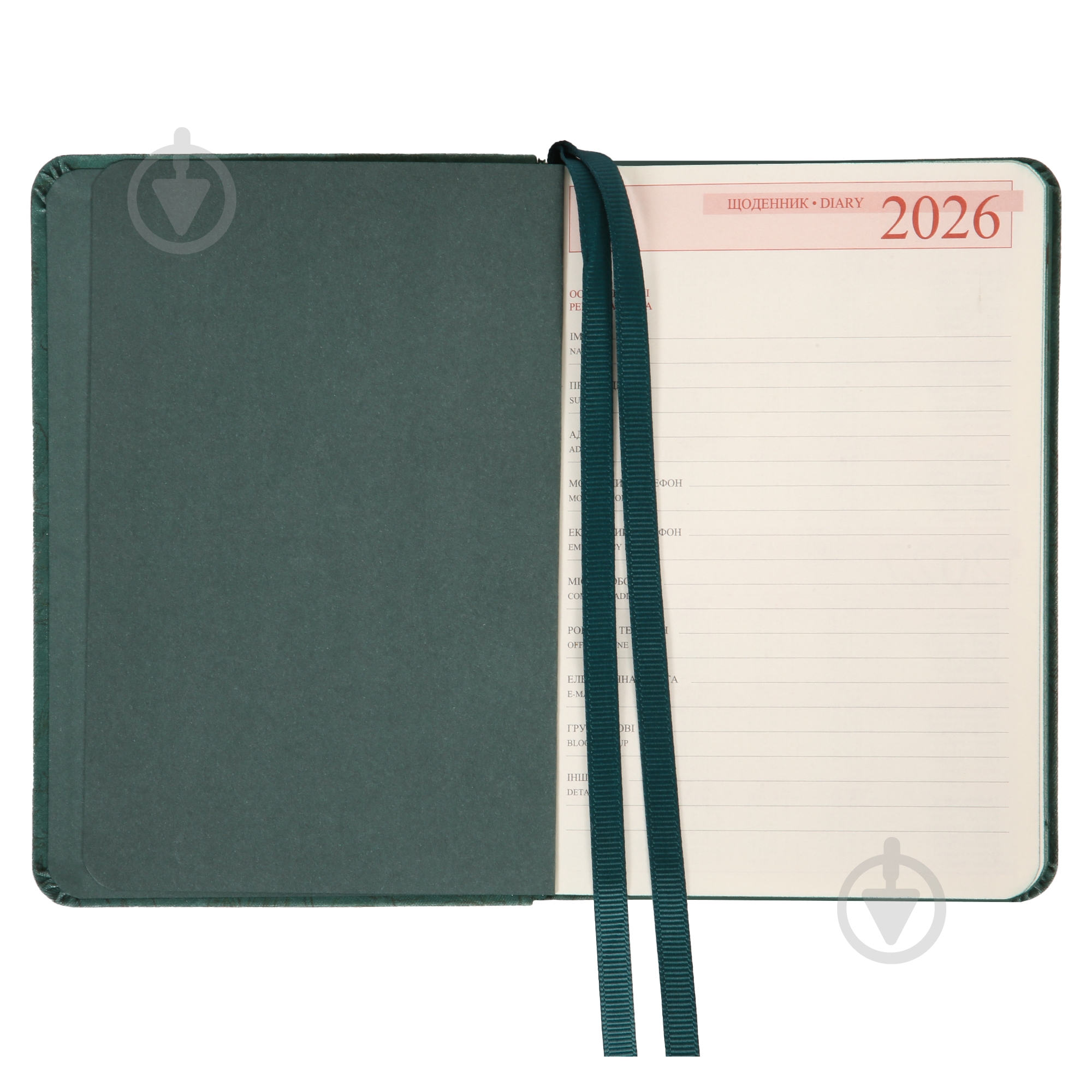 Щоденник датований Fiorella 352 стор. Leo Planner A5 2026 252707 зелений - фото 4